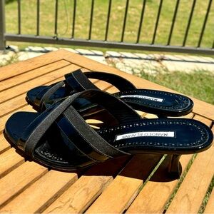 Manolo Blahnik Kitten Heel Sandal Slides